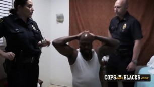 Big Black Stud Is Banging A MILF S Pussy During A Hardcore Interrogation.