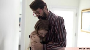 This Cute Blonde Petite Teenie Having A Hard Time With Stepdad