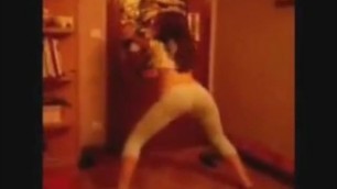 Smooth booty dancing by this hot college babe