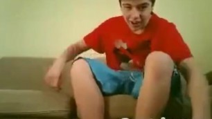 Cute boy shows his nice ass and small cock