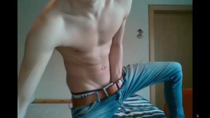 young fit twink posing live on webcam