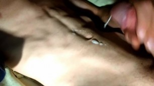 Making a Small Mess on my Belly Button Cum Shot Finesh