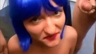 Beautiful faced german girl bukkake